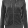 OXMO Sweatjacken Kapuzensweatjacke NICKY Frauen Grau / Dunkelgrau