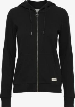 OXMO Sweatjacken Kapuzensweatshirtjacke Lova Frauen Schwarz