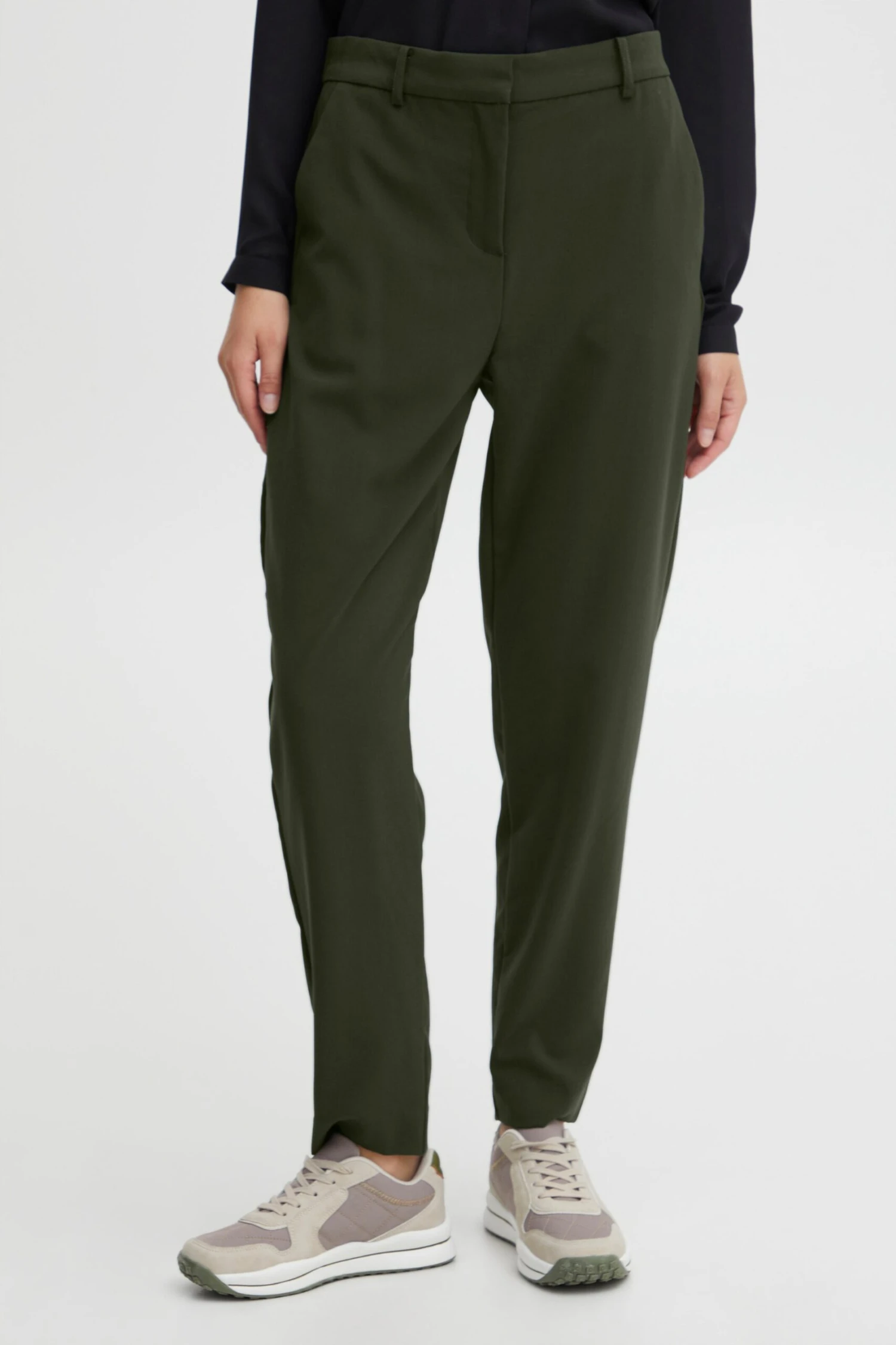 OXMO Stoffhosen Regular Stoffhose Dovine Frauen Grün 2 OXMO Stoffhosen Regular Stoffhose Dovine Frauen Grün – Bild 2