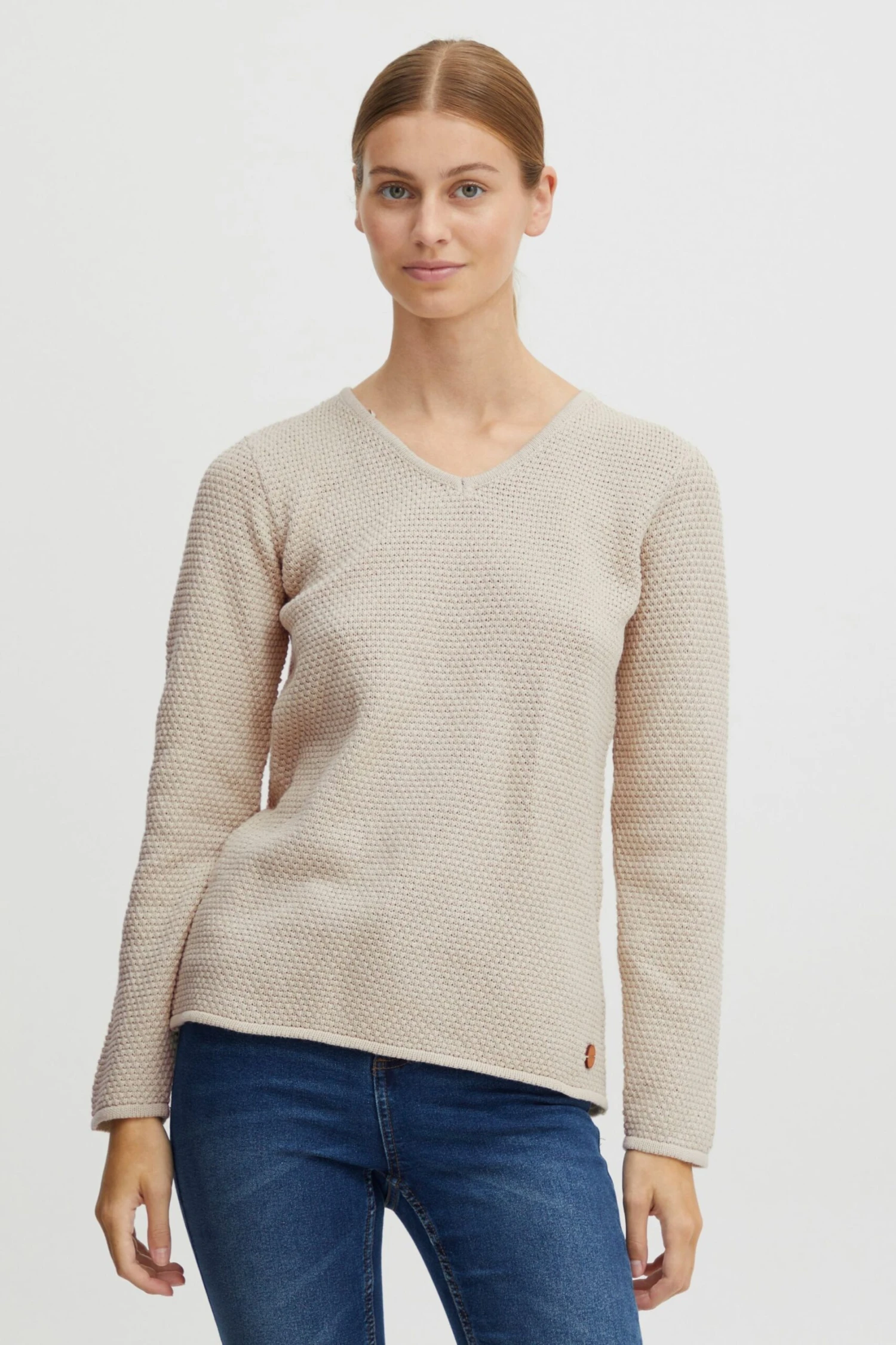 OXMO Pullover Strickpullover Hanna Frauen Beige 2 OXMO Pullover Strickpullover Hanna Frauen Beige – Bild 2