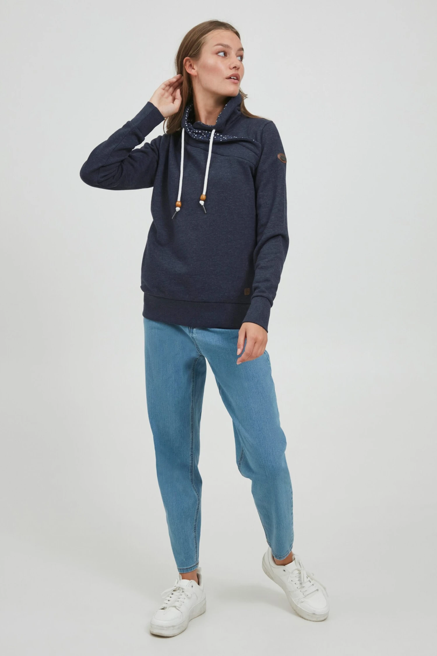 OXMO Rollkragenpullover Kapuzenpullover UDINE Frauen Dunkelblau 3 OXMO Rollkragenpullover Kapuzenpullover UDINE Frauen Dunkelblau – Bild 3