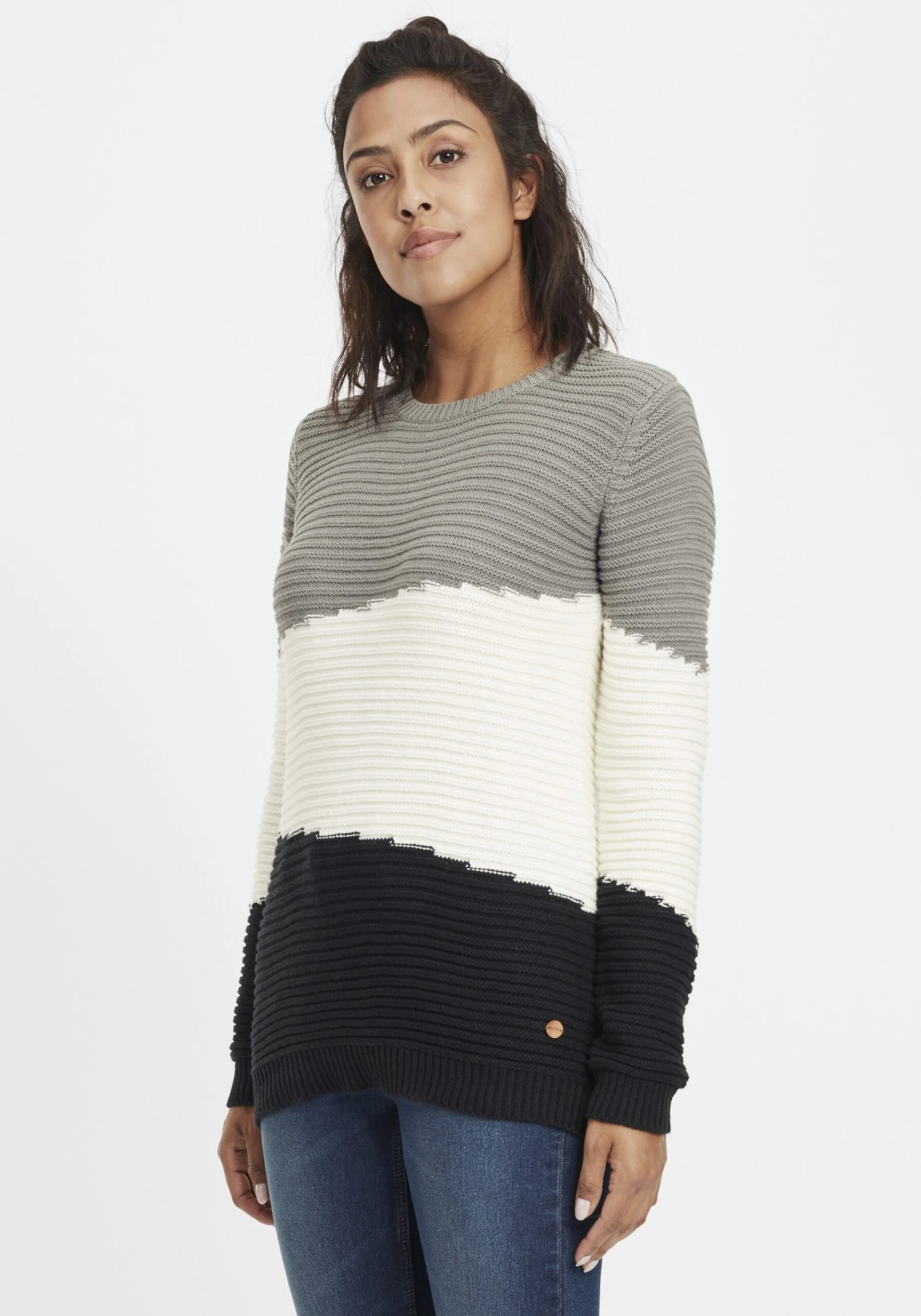 OXMO Feinstrickpullover Pullover Olma Frauen Grau 2 OXMO Feinstrickpullover Pullover Olma Frauen Grau – Bild 2