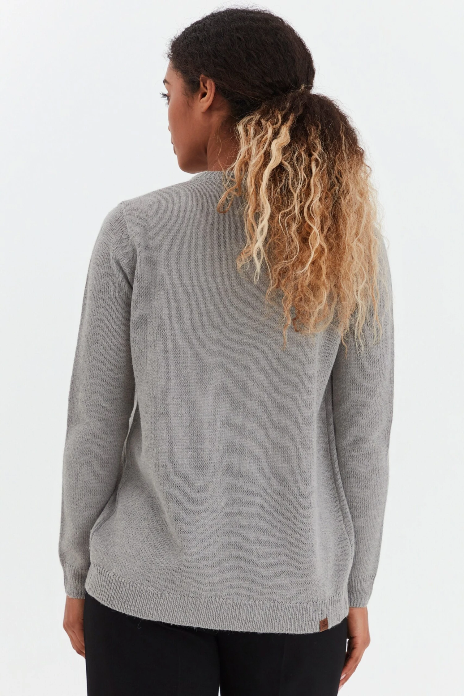 OXMO Strickjacken Strickjacke NENA Frauen Grau / Hellgrau 4 OXMO Strickjacken Strickjacke NENA Frauen Grau / Hellgrau – Bild 4