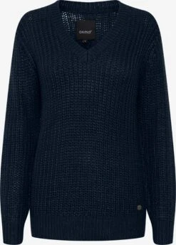 OXMO Basic Pullover Pullover Lavea Frauen Blaumeliert