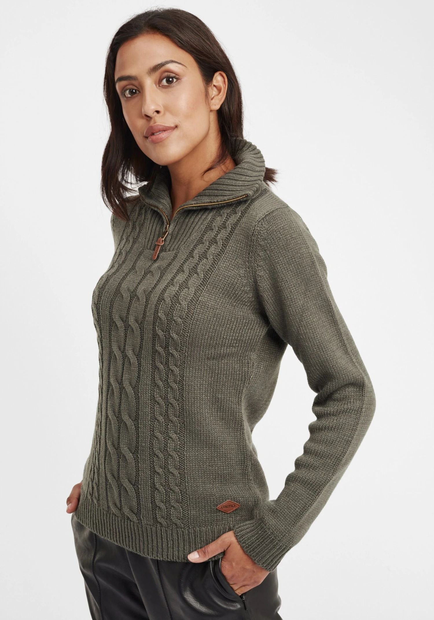 OXMO Rollkragenpullover Strickpullover Carry Frauen Grau 2 OXMO Rollkragenpullover Strickpullover Carry Frauen Grau – Bild 2