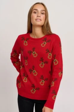 OXMO Pullover Strickpullover Christel Frauen Rot -OXMO Verkaufs-Shop 149ce8ba28afaba2a135c15b2b857a12