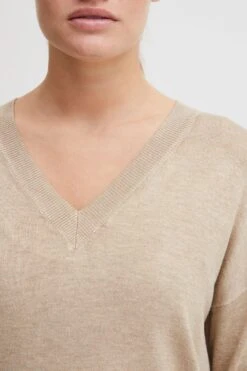 OXMO Feinstrickpullover Pullover Frauen Dunkelbeige -OXMO Verkaufs-Shop 170dad09bc53cddfd73ce1e0baeebed1