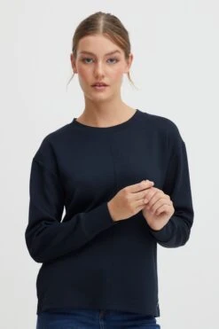 OXMO Pullover Sweatshirt Pea Frauen Blau -OXMO Verkaufs-Shop 1b5fe4ac6c416dfacd466bb672782d00