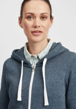 OXMO Sweatjacken Kapuzensweatjacke Olinda Frauen Blau -OXMO Verkaufs-Shop 1c07cc92ccd26f15500cc932446dd223