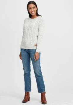 OXMO Basic Pullover Strickpullover Phia Frauen Grau -OXMO Verkaufs-Shop 1c3006c9dfbb7717ceadd5e29782b019