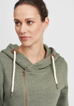 OXMO Sweatjacken Kapuzensweatjacke Vicky Zip Hood Long Frauen Grün -OXMO Verkaufs-Shop 1c489d3c8710b9783c523cb603b69e4b