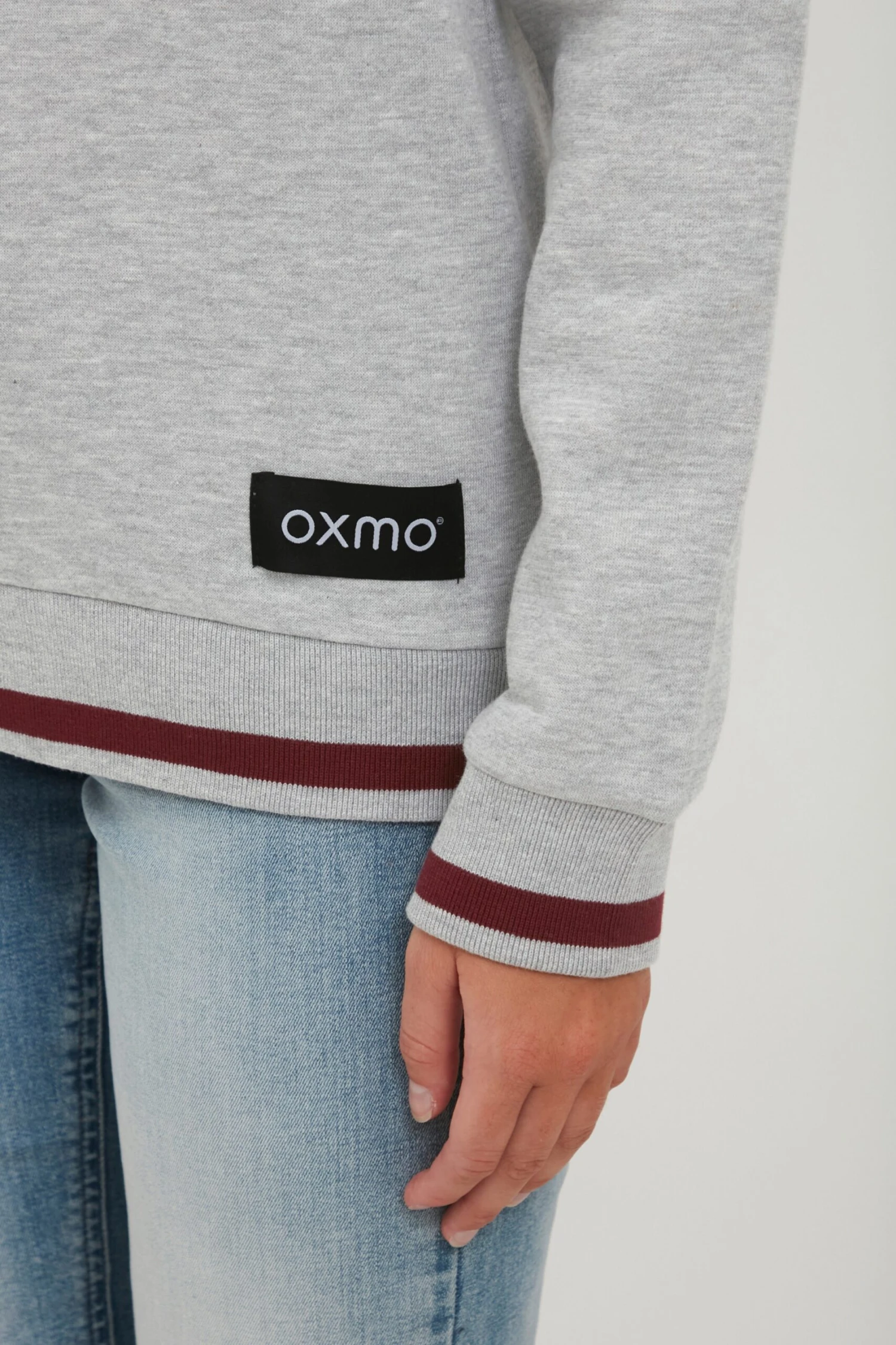 OXMO Sweatshirts Sweatshirt Omaya Frauen Graumeliert / Weinrot 6 OXMO Sweatshirts Sweatshirt Omaya Frauen Graumeliert / Weinrot – Bild 6