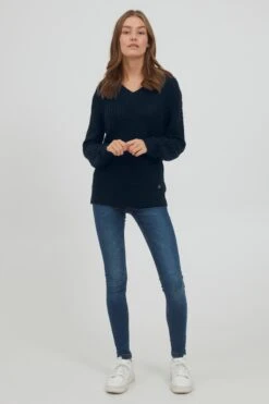 OXMO Basic Pullover Pullover Lavea Frauen Blaumeliert 8 OXMO Basic Pullover Pullover Lavea Frauen Blaumeliert -OXMO Verkaufs-Shop 1e9a450b7fc6ead7595444f2fc90041d