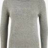 OXMO Pullover Rollkragenpullover Pia Frauen Grau / Hellgrau