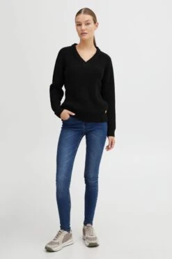OXMO Basic Pullover Pullover Nanny Frauen Schwarz -OXMO Verkaufs-Shop 232c916a5ffbe970546b39bd2a04c242