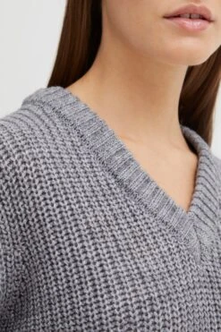 OXMO Basic Pullover Strickpullover Frauen Graumeliert -OXMO Verkaufs-Shop 2ad181b1ca996149f41abfc0c2d49711