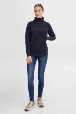 OXMO Pullover Strickpullover Nanna Frauen Dunkelblau -OXMO Verkaufs-Shop 2b7f345e0739ee2c392e81c467472a8e