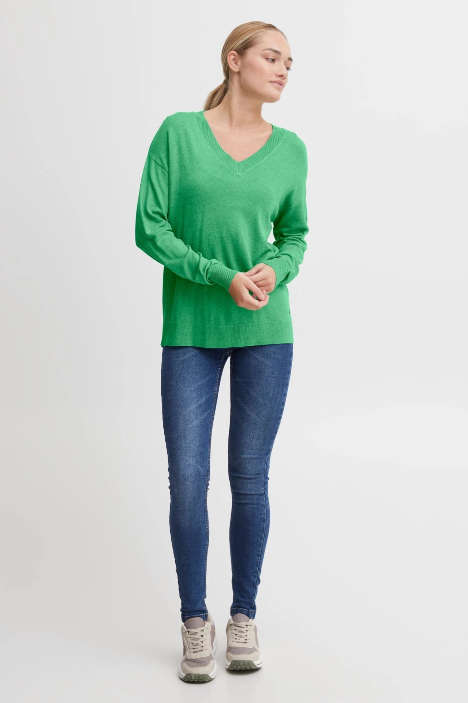 OXMO Feinstrickpullover Pullover Frauen Grün 4 OXMO Feinstrickpullover Pullover Frauen Grün – Bild 4