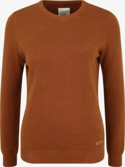 OXMO Feinstrickpullover Strickpullover Sarah Frauen Braun