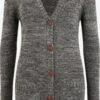 OXMO Strickjacken Strickjacke Philemona Frauen Grau