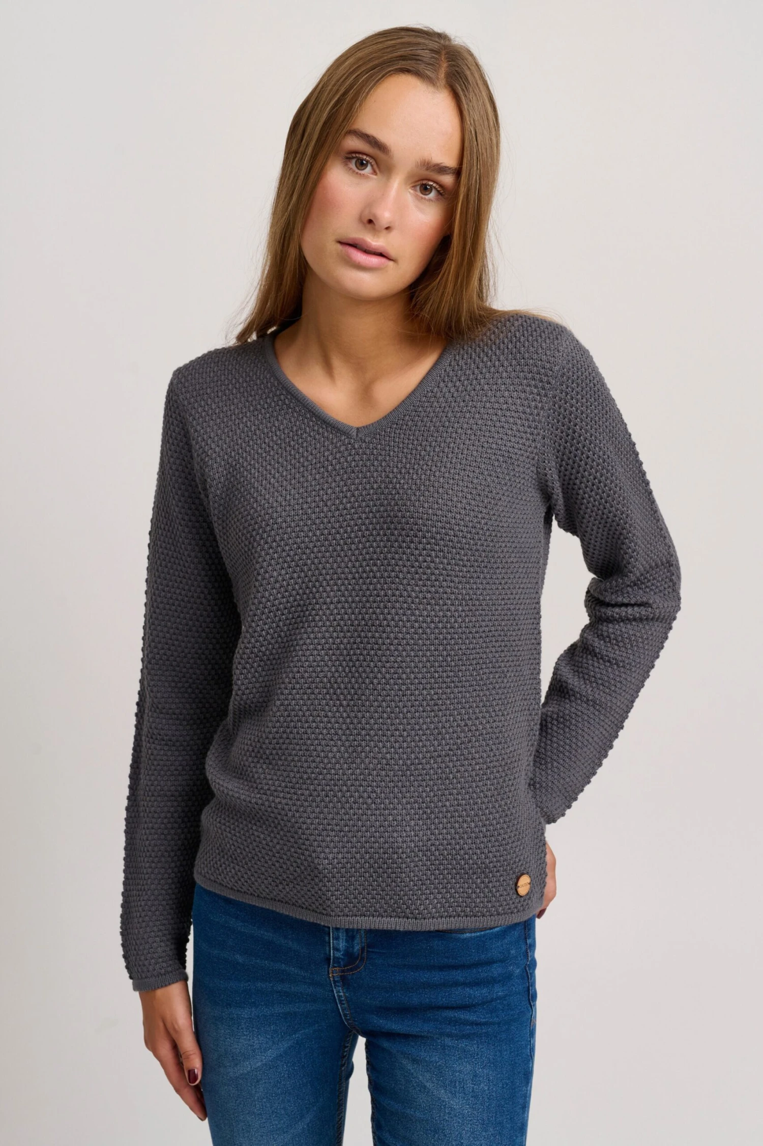 OXMO Pullover Strickpullover HANNA Frauen Grau 2 OXMO Pullover Strickpullover HANNA Frauen Grau – Bild 2