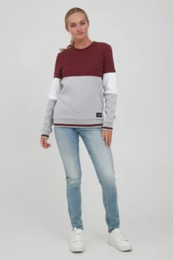 OXMO Sweatshirts Sweatshirt Omaya Frauen Graumeliert / Weinrot 8 OXMO Sweatshirts Sweatshirt Omaya Frauen Graumeliert / Weinrot -OXMO Verkaufs-Shop 390baa8f9058ce083ad366c3806908f9