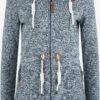 OXMO Sweatjacken Strickfleecejacke Thora Frauen Blau