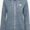 OXMO Sweatjacken Sweatjacke Helna Frauen Rauchblau