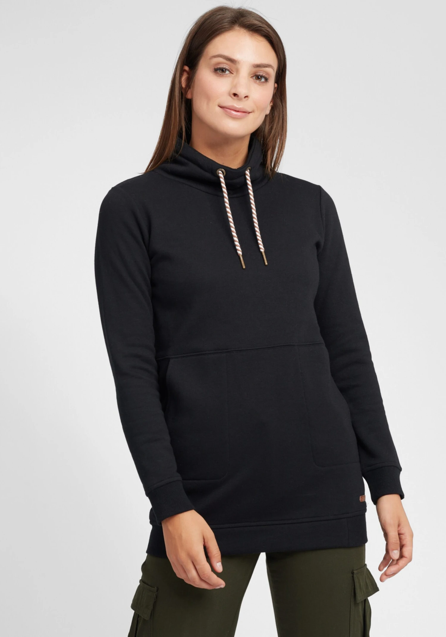 OXMO Longpullover Hoodie Vilma Frauen Schwarz 2 OXMO Longpullover Hoodie Vilma Frauen Schwarz – Bild 2