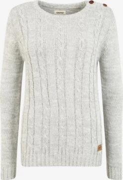 OXMO Basic Pullover Strickpullover Phia Frauen Grau