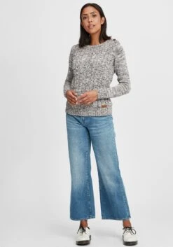 OXMO Feinstrickpullover Strickpullover Phia Frauen Grau -OXMO Verkaufs-Shop 4969e28144ab2e4114f3be0ab281ee15