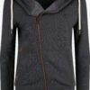 OXMO Sweatjacken Kapuzensweatjacke Vicky Zip-Hood Frauen Grau