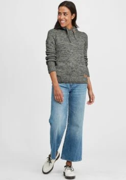 OXMO Kapuzenpullover Strickpullover Philia Frauen Grau -OXMO Verkaufs-Shop 4d78b0aee64c8dd654b82e133afab814