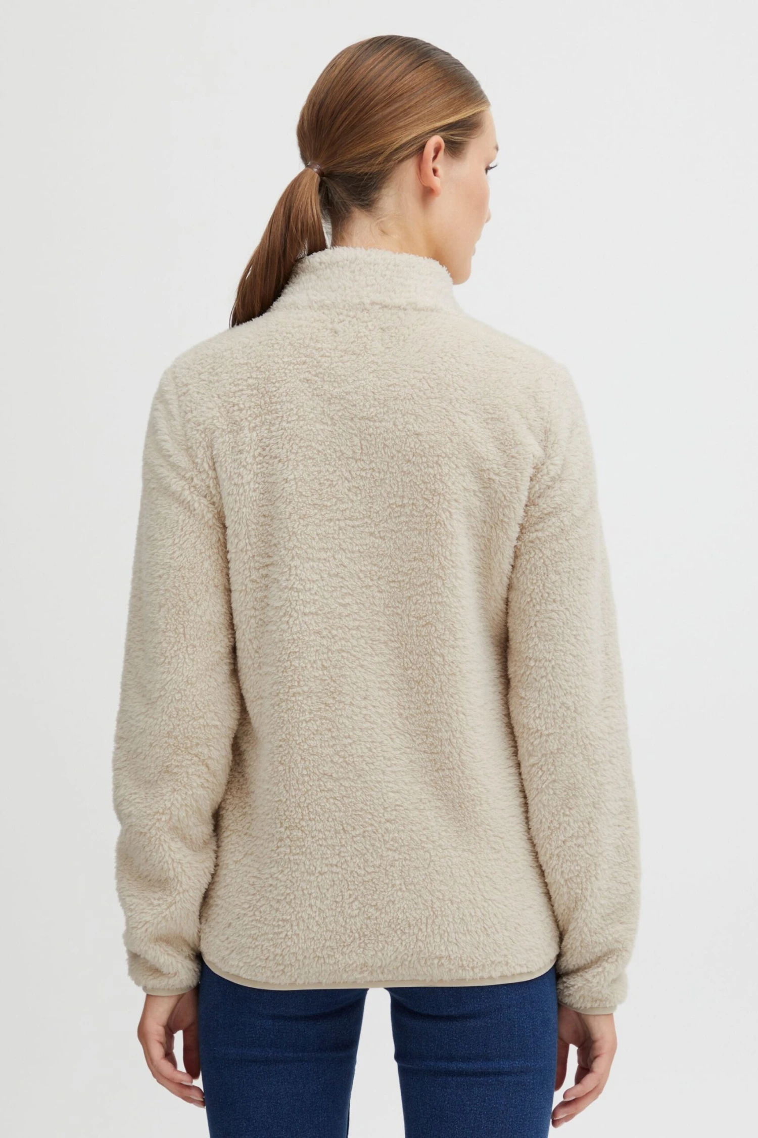 OXMO Sweatjacken Kapuzensweatshirtjacke Frauen Beige 3 OXMO Sweatjacken Kapuzensweatshirtjacke Frauen Beige – Bild 3