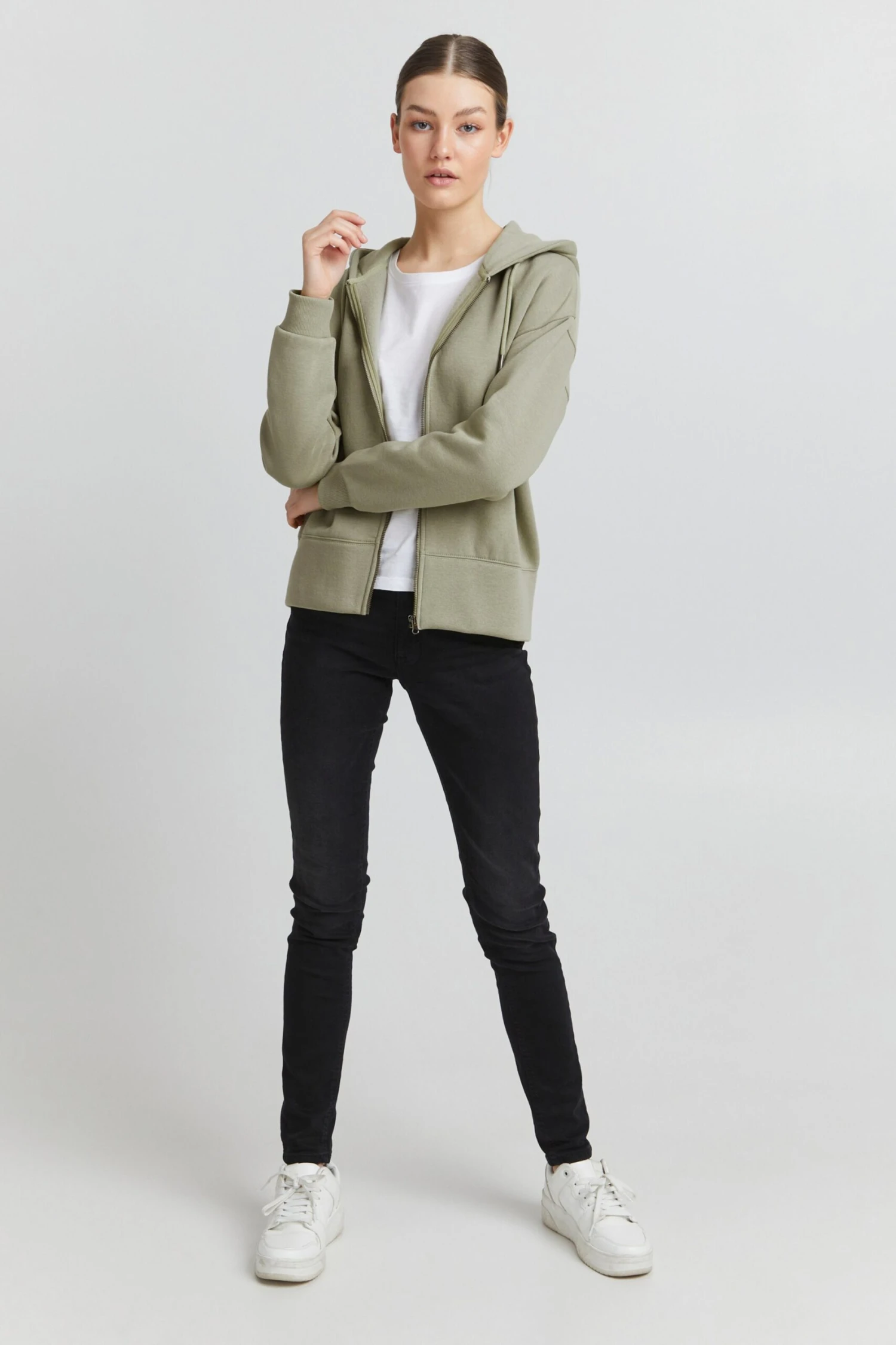 OXMO Sweatjacken Sweatjacke Holunder Frauen Pastellgrün 3 OXMO Sweatjacken Sweatjacke Holunder Frauen Pastellgrün – Bild 3