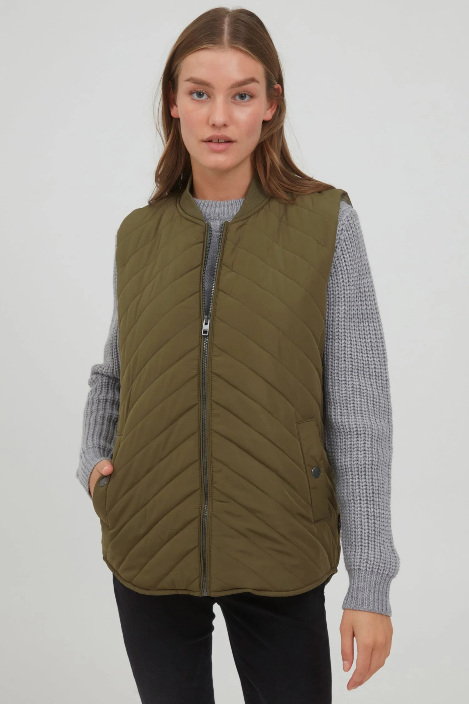 OXMO Westen Weste Macy Frauen Oliv 2 OXMO Westen Weste Macy Frauen Oliv – Bild 2