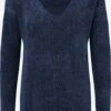 OXMO Feinstrickpullover Pullover Esmira Frauen Blau