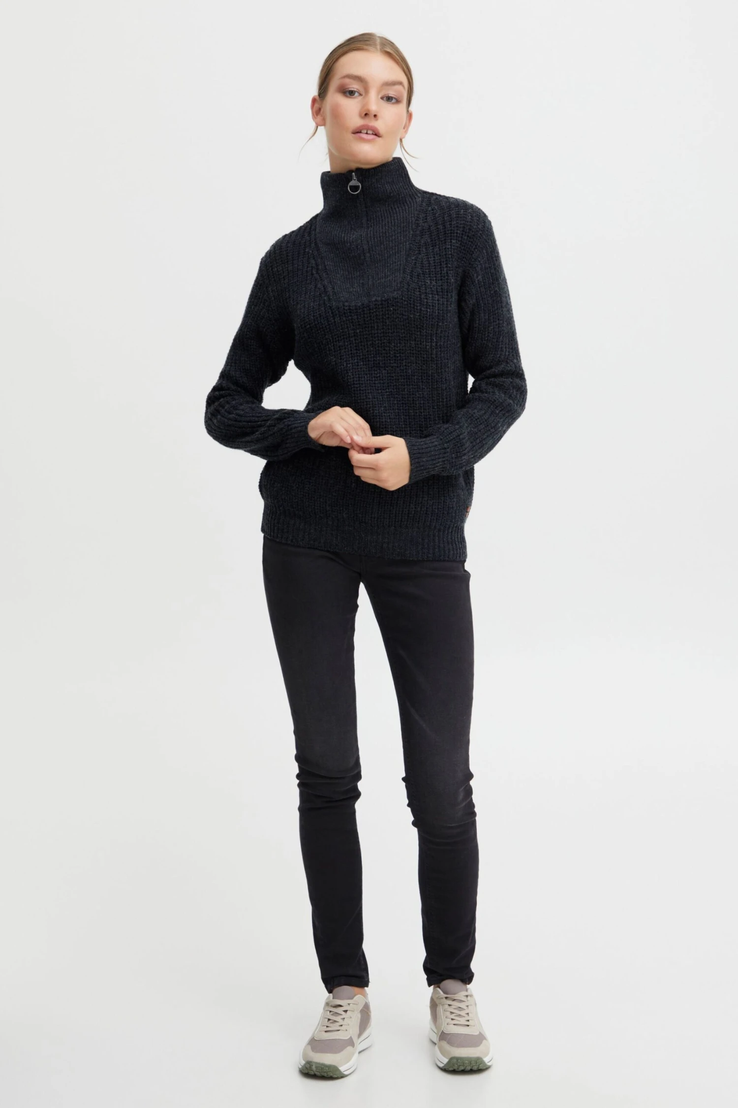 OXMO Rollkragenpullover Stricktroyer Nancy Frauen Dunkelblau 3 OXMO Rollkragenpullover Stricktroyer Nancy Frauen Dunkelblau – Bild 3