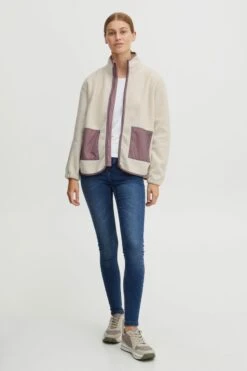 OXMO Übergangsjacken Fleecejacke Oxpiper Frauen Beige -OXMO Verkaufs-Shop 5ce2107a7a911e73f3041a6a305c9bc0