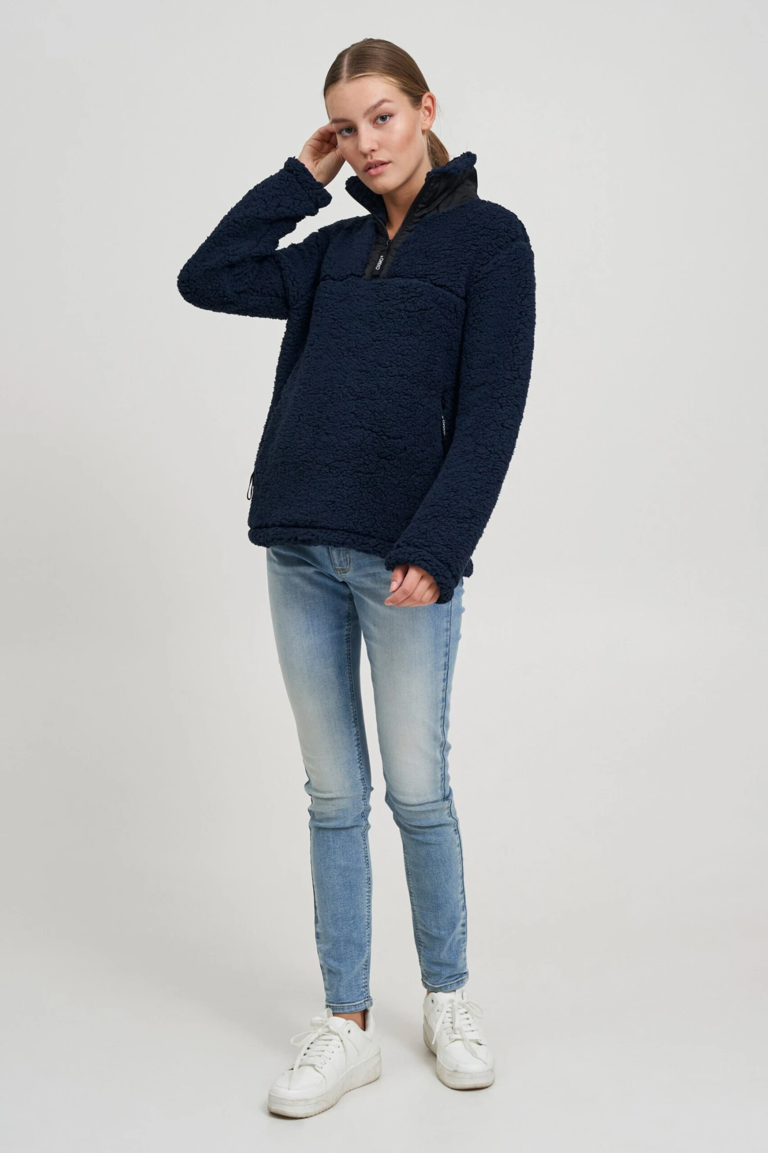 OXMO Pullover Troyer ELINA Frauen Dunkelblau 3 OXMO Pullover Troyer ELINA Frauen Dunkelblau – Bild 3