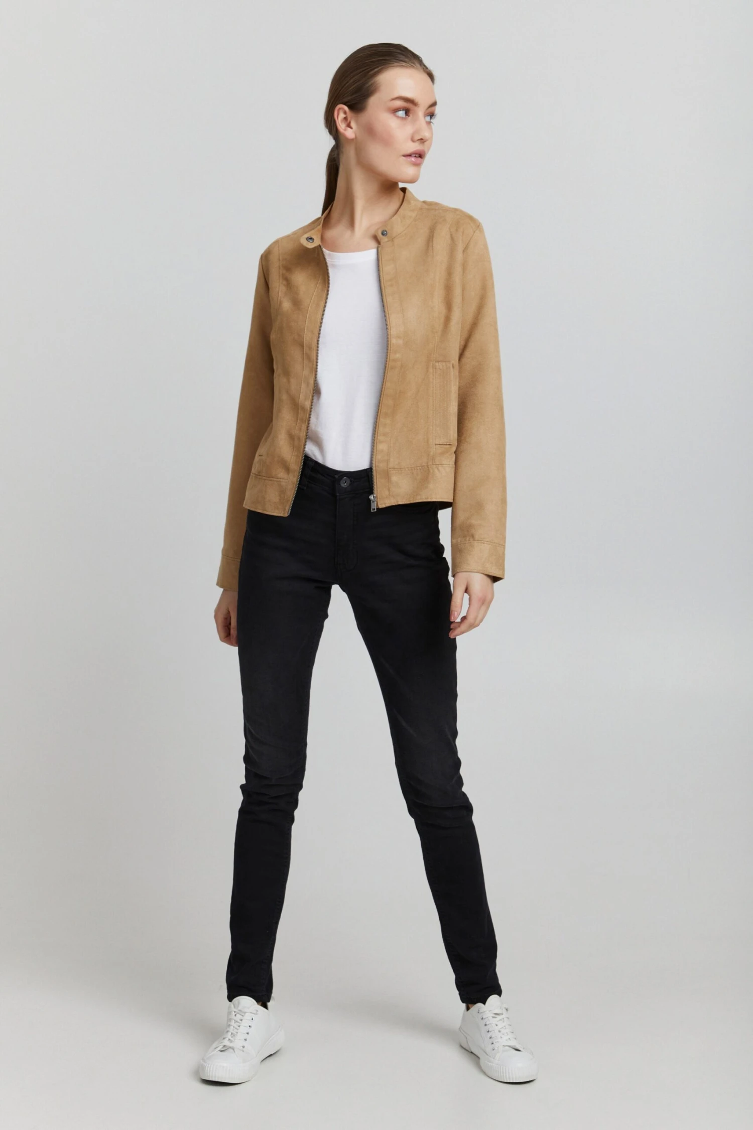 OXMO Lederjacken Jacke Peggy Frauen Braun 3 OXMO Lederjacken Jacke Peggy Frauen Braun – Bild 3