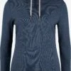 OXMO Feinstrickpullover Hoodie Vimpa Frauen Blau / Dunkelblau