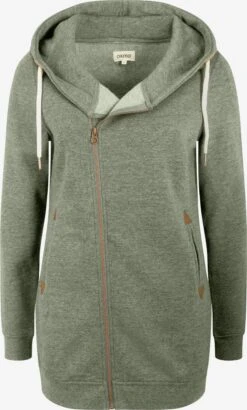 OXMO Sweatjacken Kapuzensweatjacke Vicky Zip Hood Long Frauen Grün