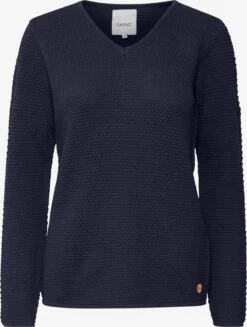 OXMO Pullover Strickpullover "HANNA" Frauen Blaumeliert