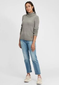 OXMO Pullover Rollkragenpullover Pia Frauen Grau / Hellgrau -OXMO Verkaufs-Shop 735dc1425c094cb9c3df078400dc2faf