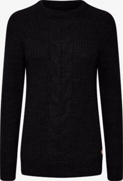 OXMO Feinstrickpullover Pullover Natasja Frauen Schwarz