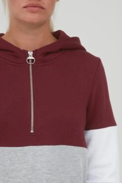 OXMO Hoodies Hoodie Omara Frauen Graumeliert / Weinrot -OXMO Verkaufs-Shop 7ae006b3c30109077114eba7f6db3237