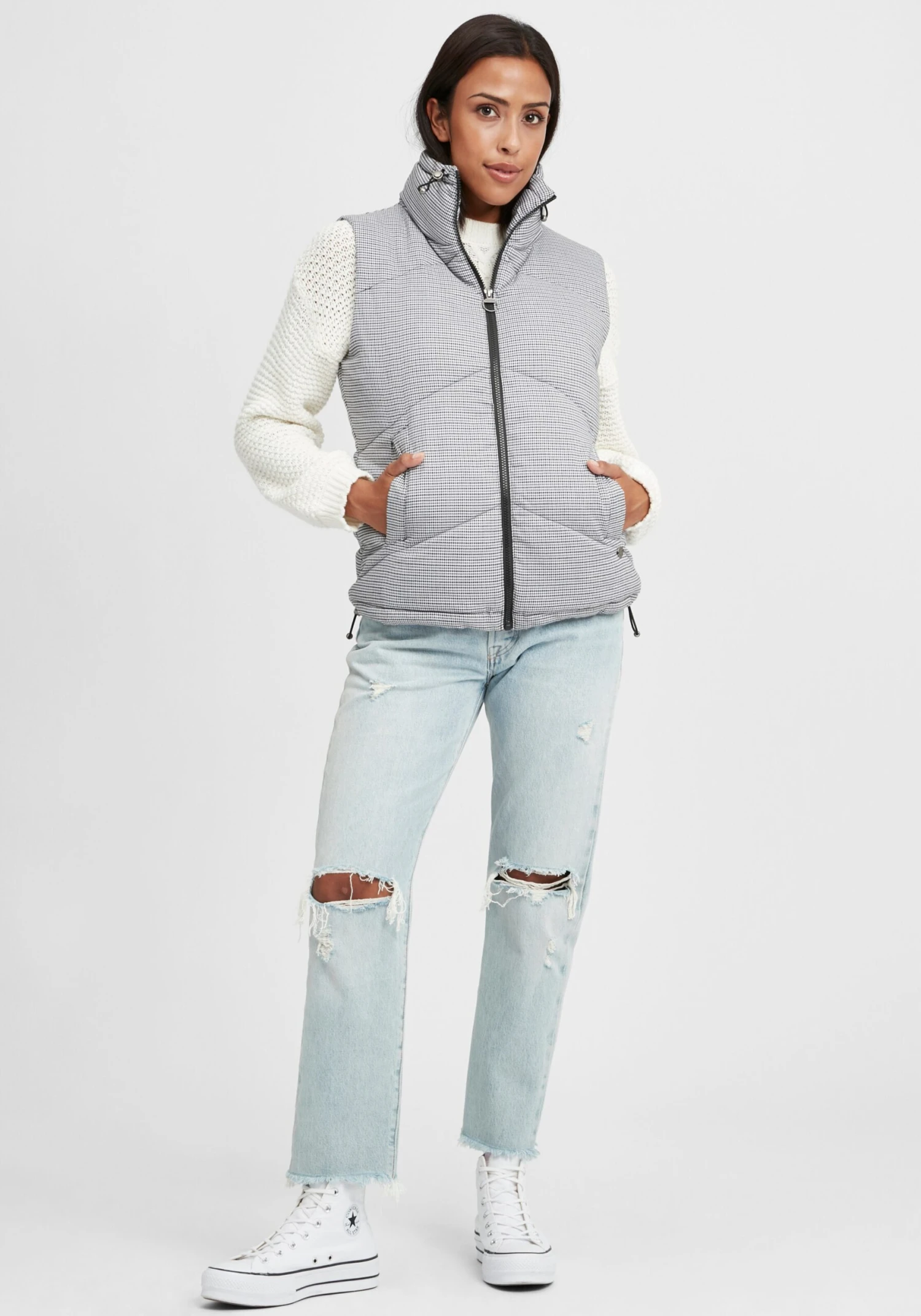 OXMO Westen Weste Frauen Grau 3 OXMO Westen Weste Frauen Grau – Bild 3