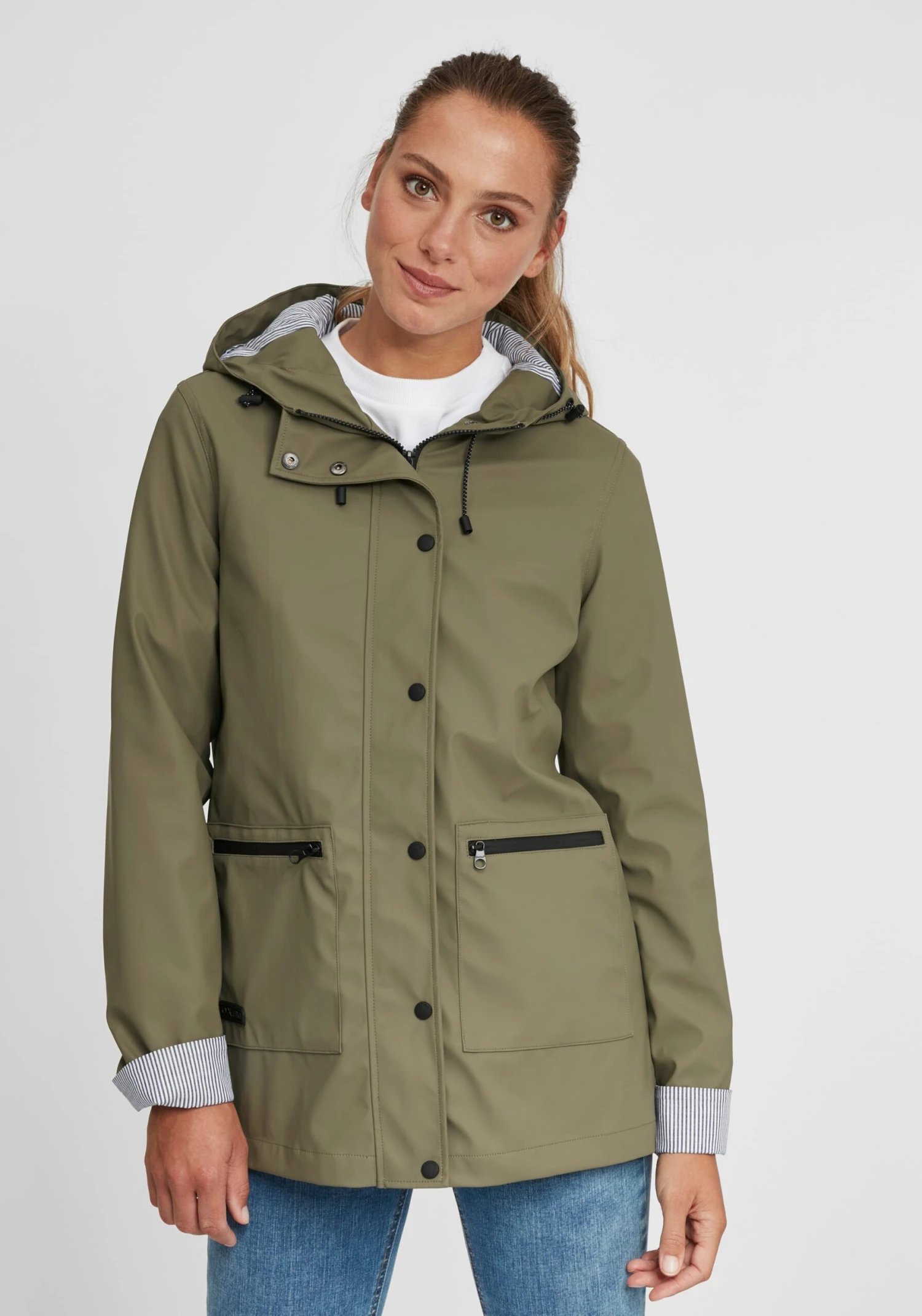 OXMO Übergangsjacken Regenjacke Becky Frauen Grün / Oliv 2 OXMO Übergangsjacken Regenjacke Becky Frauen Grün / Oliv – Bild 2
