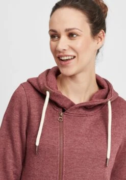 OXMO Sweatjacken Kapuzensweatjacke Vicky Zip Hood Long Frauen Rot -OXMO Verkaufs-Shop 7daf3a2905d6ef601e436aed45d9e45a